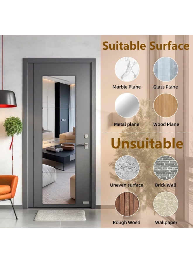 FAYET 5 Pack Stick-On Acrylic Mirror Tiles for Wall,  Shatterproof Self-Adhesive Plastic Mirrors, Non-Glass Safety Mirror Sheets for Bedroom, Home Gym, Closet and Door Decor（30×30CM） - Image 3